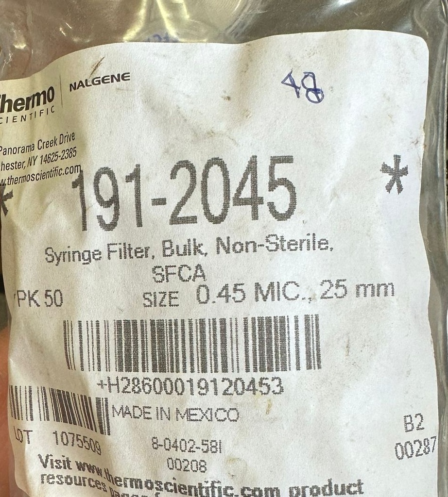 FISHER 191-2045 SYRINGE FILTER PACK