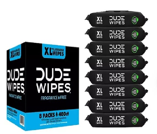 [980299759] DudeWipesXL Flushable Wipes Fragrance Free 8 ct 400 wipes